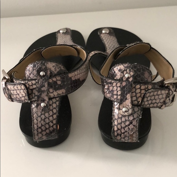 FRANCO SARTO SNAKESKIN ANKLE-STRAP SANDALS - Picture 4 of 8